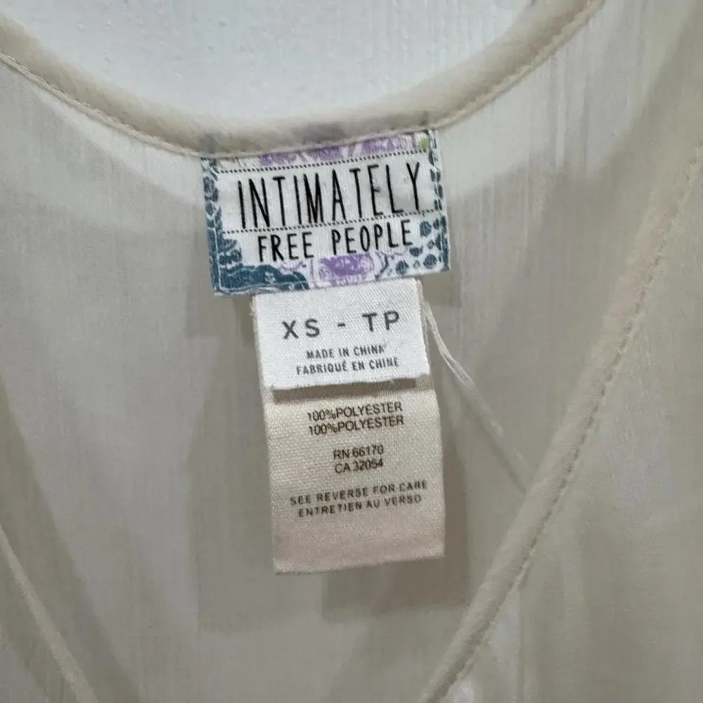 Women’s Free People Intimately Beige‎ Tank Blouse Top Sheer Layered Size Xsmall